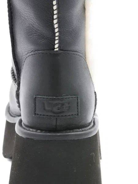 Botine Ugg din piele cu platformă negru