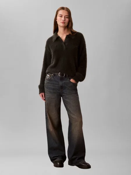 Calvin Klein Jeans Sweter z dzianiny Kobiety jednolity S szary