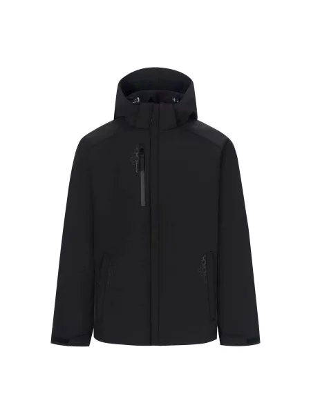 Kurtka z kapturem z podszewką softshell z odstraszaczem czarna