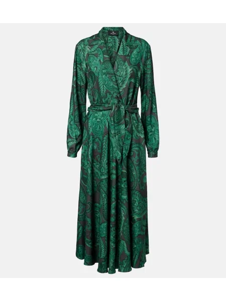 Sukienka midi Etro do kolan garniturowa zielona