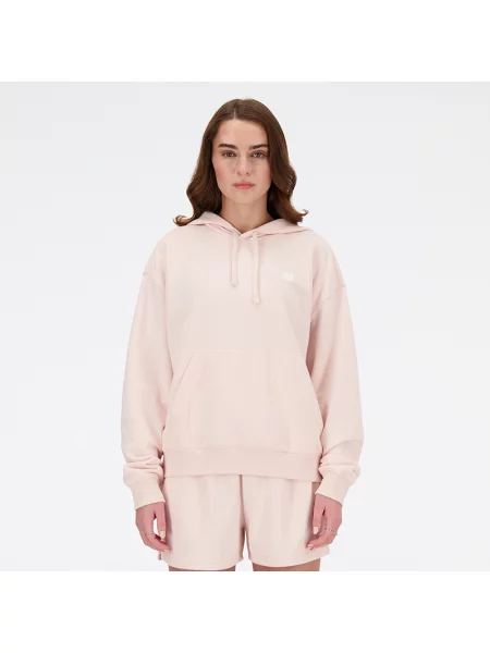 Mikina New Balance French Terry Small Logo Hoodie quartzpi růžová
