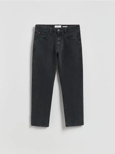 Reserved Blugi straight cu efect prespălat gri