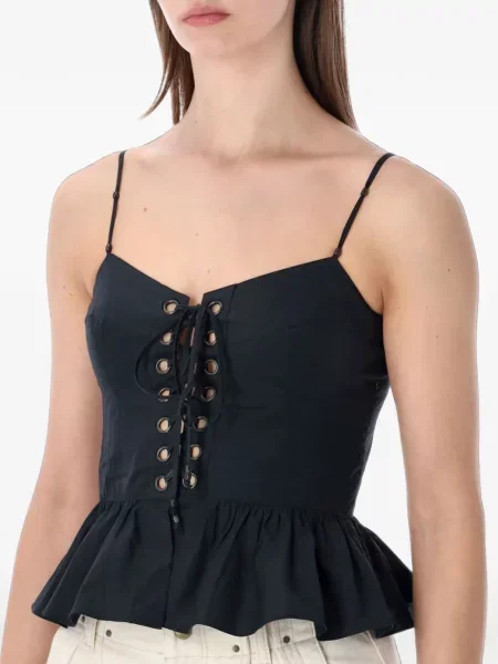 Top Marant Etoile cu șireturi din dantelă negru