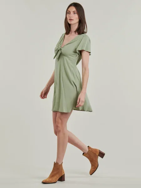 Rochie din denim Pepe Jeans kaki