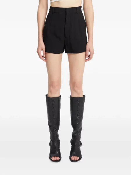Pantaloni scurți Ann Demeulemeester cu talie înaltă negru