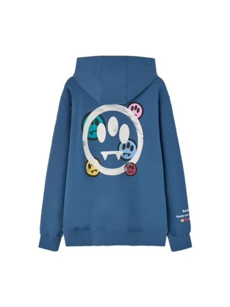 Bluza z kapturem Barrow z nadrukiem niebieska