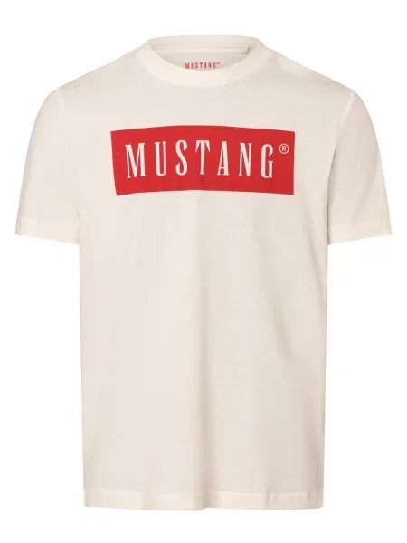 Mustang Koszulka Austin Mężczyźni Dżersej nadruk XXL biały