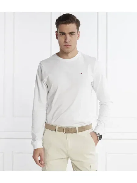 Tricou mânecă lungă Tommy Jeans alb