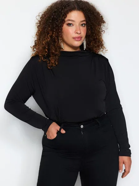 Bluză Trendyol tricotate negru