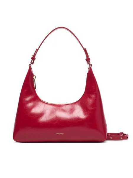 Calvin Klein Geantă Foil Logo Glossy Conv Shoulder B Vișiniu roșu