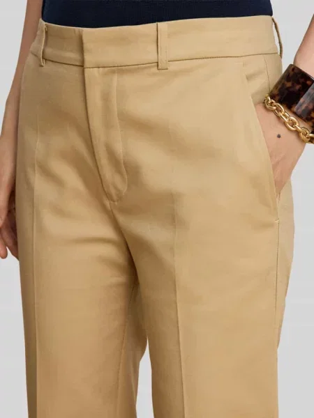 Chinosy o kroju regular fit z mieszanki bawełny model ABRIANNA' Lauren Ralph Lauren beżowe