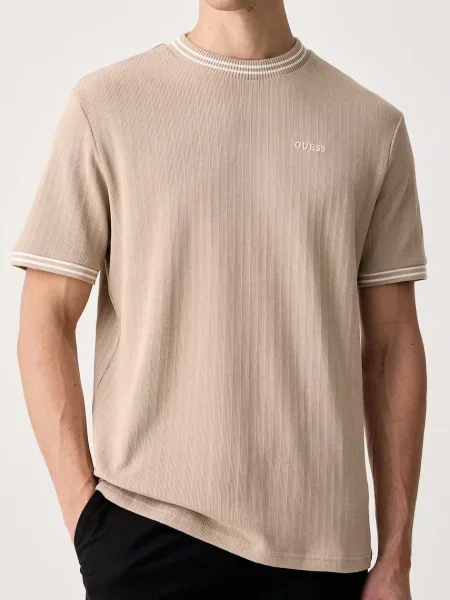 Guess T-Shirt Biały beżowa