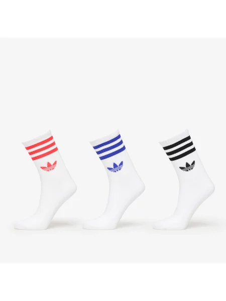 Skarpety Adidas Originals w paski z logo białe