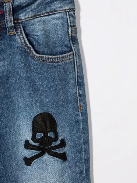 Jeansy dziecięce Philipp Plein niebieskie