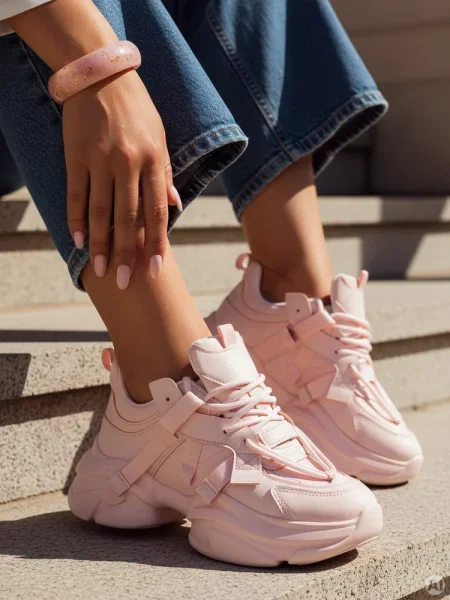 Sneakersy na platformie VISTARUN Dstreet różowe