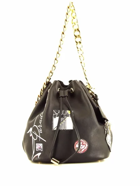 Bucket kabelka Christian Dior Pre-owned se záplatami černá