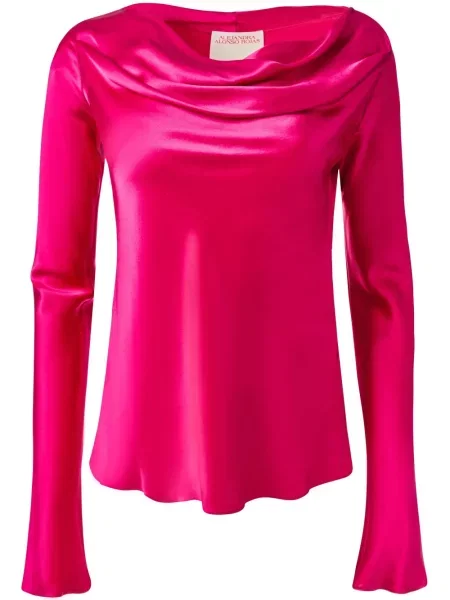 Jedwabna bluzka Alejandra Alonso Rojas różowa