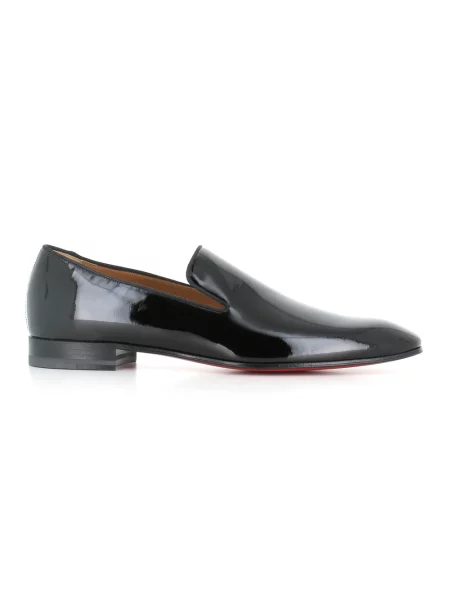 Półbuty Christian Louboutin skórzane bez obcasa czarne