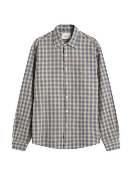 Koszula Nn07 w kratę flanelowa niebieska