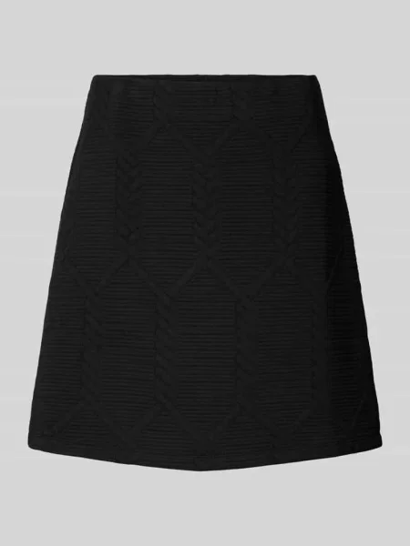 Spódnica mini o linii A z ząbkowanym wzorem Tom Tailor Denim czarna