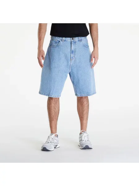 Šortky Carhartt WIP Brandon Short Blue Stone Bleached L modré