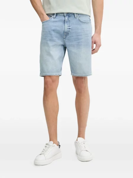 Pantaloni scurți din denim Guess cu autograf albastru