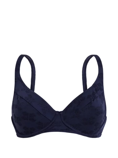 Top Vilebrequin cu model floral din jacard albastru