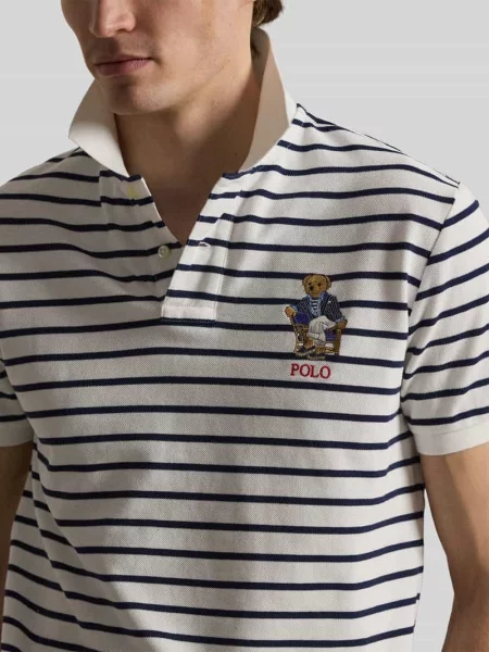 Koszulka polo o kroju regular fit z detal:em z nadruk polo bear Polo Ralph Lauren biała