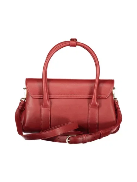 Lniana torebka Valentino Bags czerwona