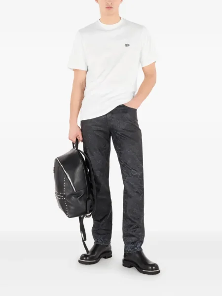 Tricou Roberto Cavalli cu broderie alb