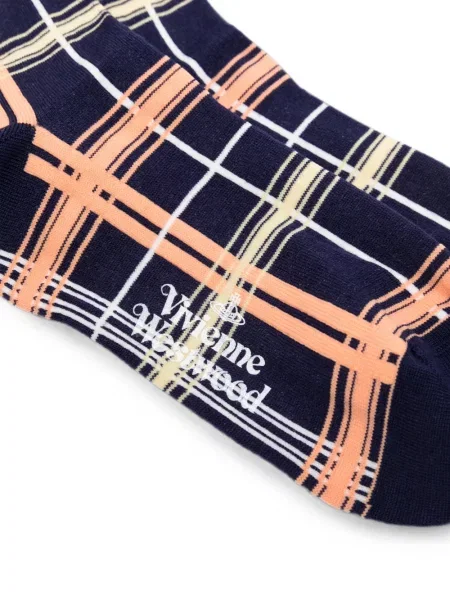 Карирани чорапи Vivienne Westwood синьо