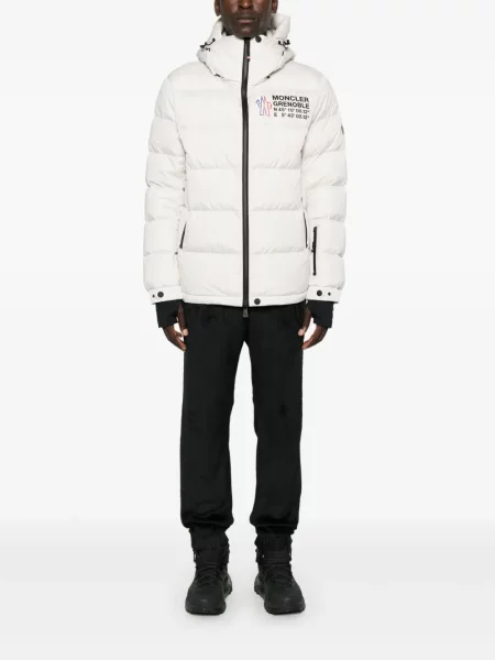 Kurtka Moncler Grenoble w piórka z kapturem biała | Shopsy
