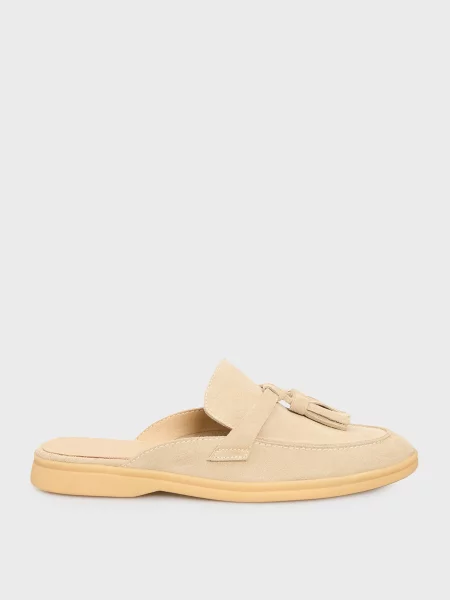 Замшевые мюли Prpy бежевые