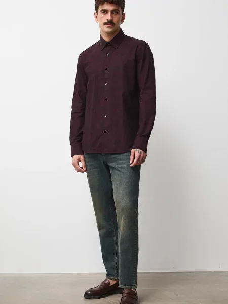 Košile Medicine regular s klasickým límcem vínová