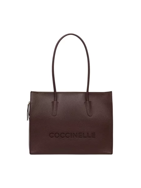 Coccinelle torebka shopper skórzana brązowa