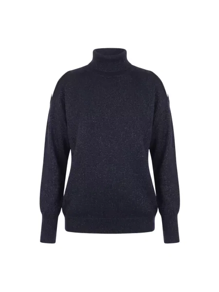 Sweter z golfem Jucca wełniany do golfa niebieski