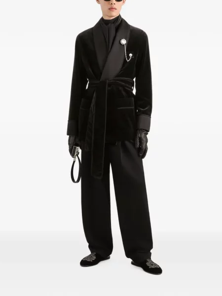 Geacă Dolce & Gabbana de catifea negru