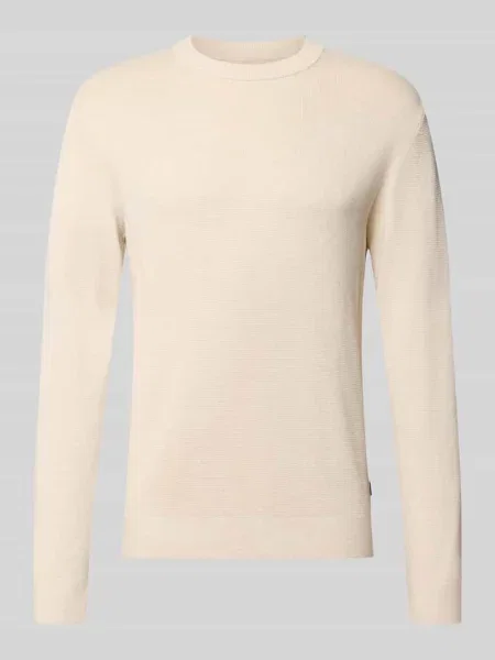 Sweter z dzianiny z okrągłym dekoltem model ‘MILANO’ Jack & Jones Premium biały