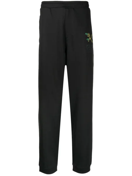Pantaloni Kenzo cu broderie negru