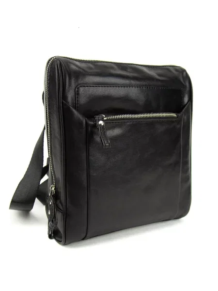 Кожаная сумка через плечо Royalbag черная