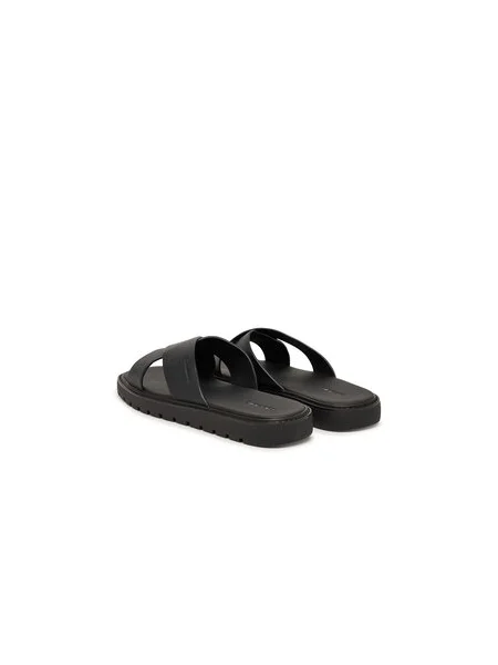 Šľapky Calvin Klein Sq Molded Sandal Xcross Lth čierna