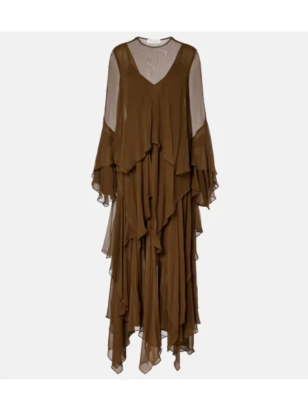 Rochie Zimmermann de mătase drapată verde