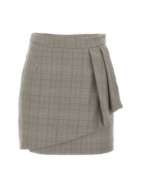Spódnica mini Kaos w kratę szara