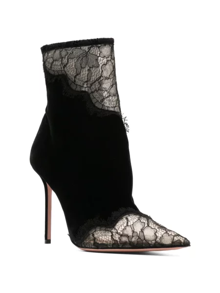 Botine Aquazzura de catifea negru