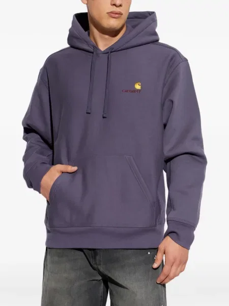 Суичър с качулка Carhartt Wip с автограф виолетово