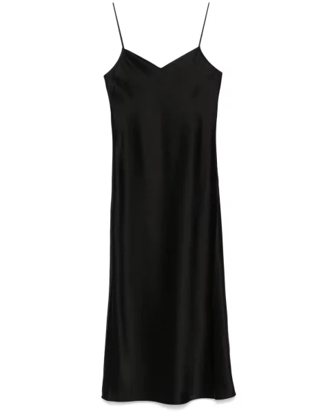 Haftowane satynowe spodnie Polo Ralph Lauren do kolan czarne