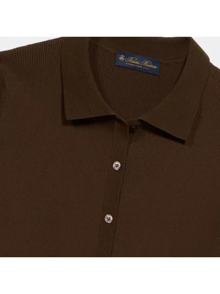 Dzianinowy kardigan Brooks Brothers brązowy