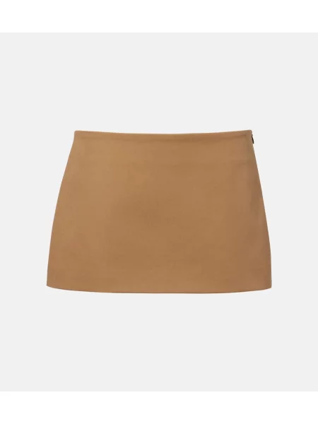 Fustă The Frankie Shop din țesătură twill bej