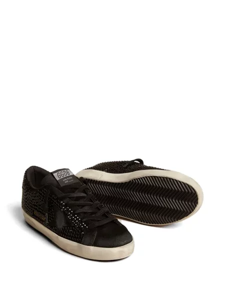 Велурени маратонки Golden Goose с кристали черно