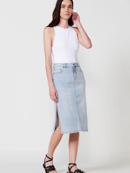 KOROSHI Fustă denim albastru